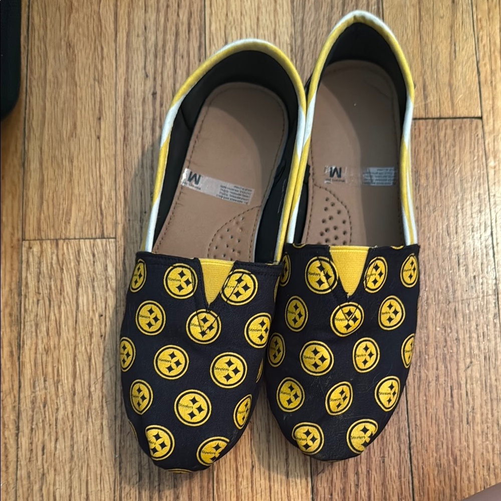 Steelers Black and Yellow Patterned Slip-On Shoes